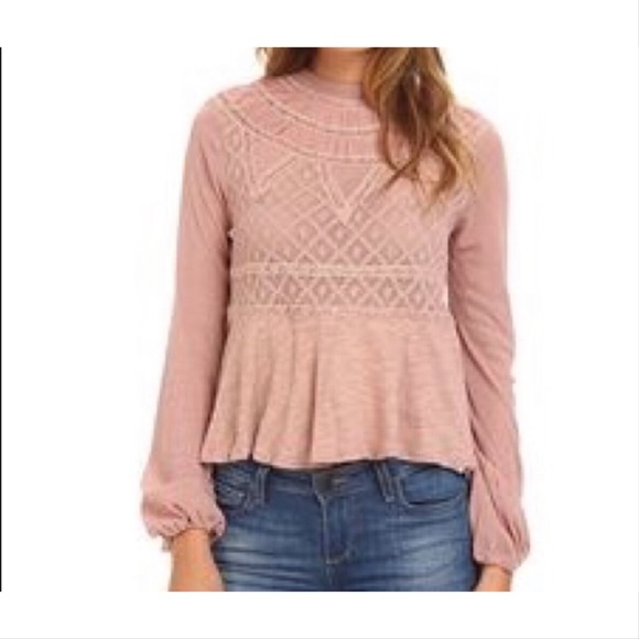 Free People Tops - Free People English Rose Swint Top pink